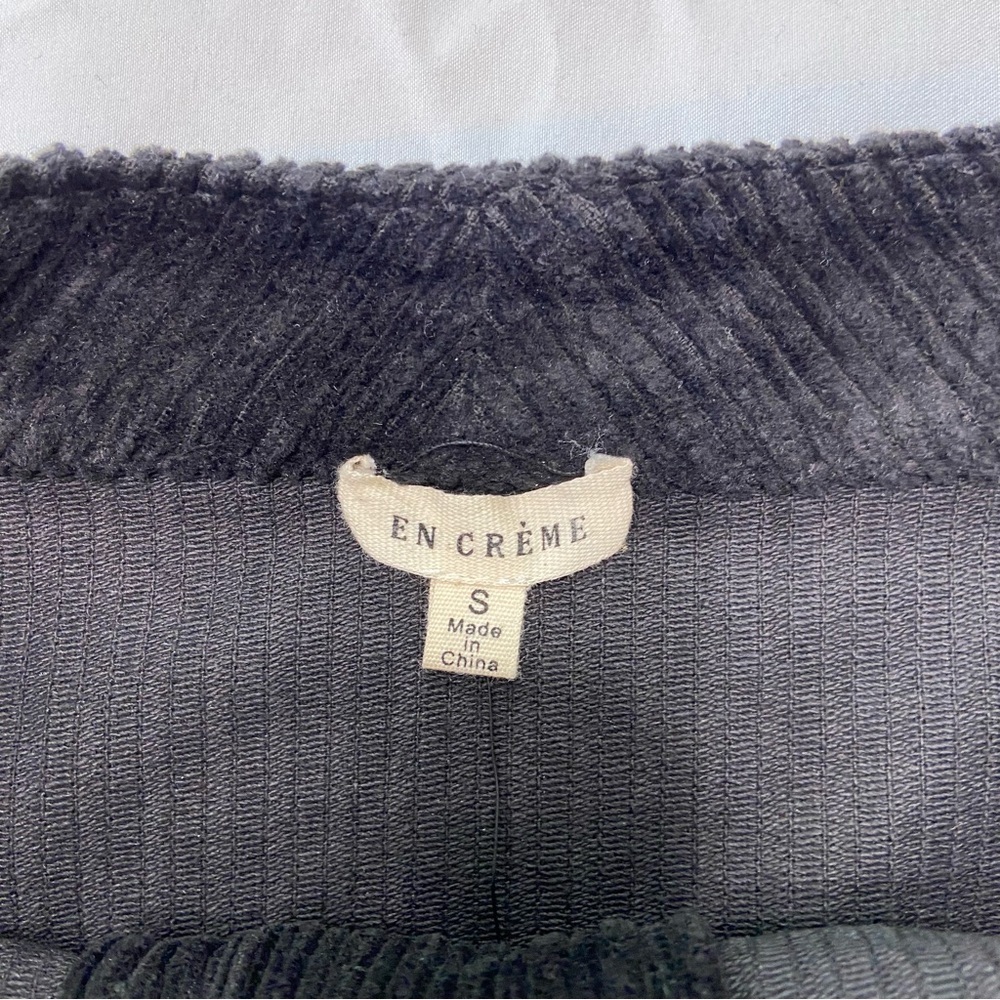 En Crème Black Corduroy Button Front Mini Skirt Women's Size Small - Picture 3 of 8